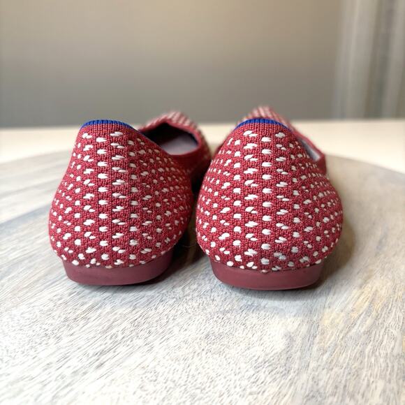 Rothy's Red Apple Honeycomb Knit Point Flat Shoes Women's Size 6.5 - Picture 7 of 12